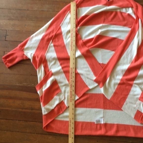 SPLENDID orange and white striped open sweater - Picture 6 of 7